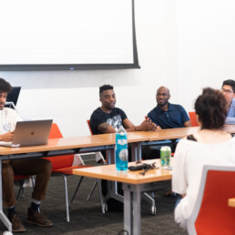 Students in Discussion during Cockrell School Cares Week events