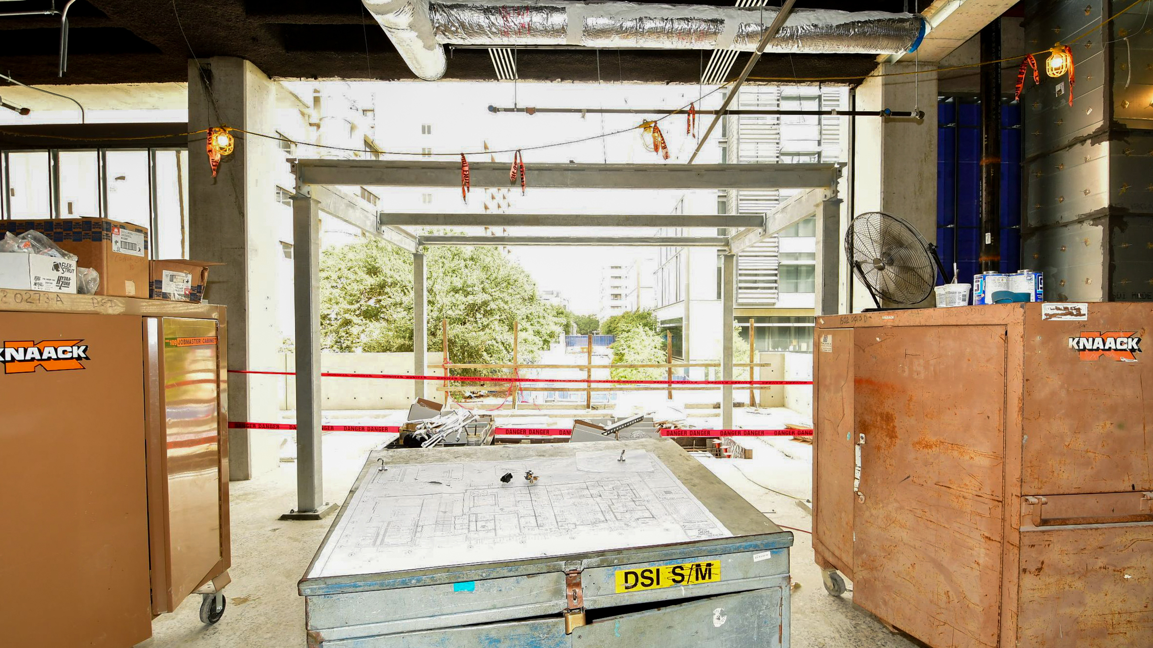Construction image of the GLT 2nd floor entrance.